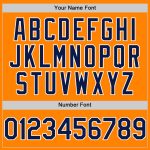 Personalized Orange Navy-White Line Baseball Jersey for Men and Women Personalized Bay Orange Navy-White Line Baseball Jersey