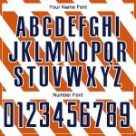 Personalized Vintage American Flag Soccer Uniform Jersey - Bay Orange Navy-White Design Personalized Bay Orange Navy-White