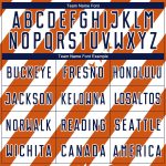 Custom Name Number Vintage American Flag Soccer Jersey - Personalized Bay Orange Navy-White Team Uniform Personalized Bay