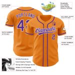 Custom Bay Orange Purple White Baseball Jersey for Men and Women Personalized Bay Orange Purple-White Baseball Jersey