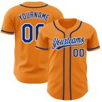 Custom Orange and White Baseball Jersey with Personalized Name and Number - Authentic Team Gear Personalized Bay Orange Royal-White