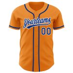 Custom Orange and White Baseball Jersey with Personalized Name and Number - Authentic Team Gear Personalized Bay Orange Royal-White