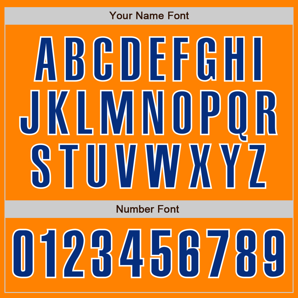 Custom Bay Orange Royal-White Baseball Jersey for Adults and Kids, Personalized Team Apparel Personalized Bay Orange Royal-White - Image 5