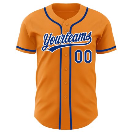 Custom Bay Orange Royal and White Baseball Jersey for Men and Women Personalized Bay Orange Royal-White Baseball Jersey
