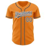Personalized Baseball Jersey Custom Team Name and Number - Bay Orange Steel Gray-White Authentic Design Personalized Bay