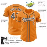 Personalized Baseball Jersey Custom Team Name and Number - Bay Orange Steel Gray-White Authentic Design Personalized Bay