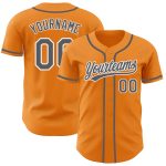 Personalized Steel Gray-White Bay Orange Baseball Jersey for Men and Women Personalized Bay Orange Steel Gray-White Baseball
