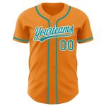 Custom Name and Number Personalized Bay Orange Teal-White Baseball Jersey - Authentic Team Apparel Personalized Bay Orange