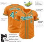 Custom Bay Orange Teal White Baseball Jersey - Personalized Sports Apparel Personalized Bay Orange Teal-White Baseball Jersey