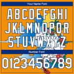 Custom Name and Number Basketball Jersey - Personalized Tropical Beach Hawaii Palm Trees 3D Pattern in Bay Orange White-Royal