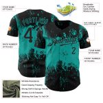 Personalized Black Aqua 3D Abstract Splatter Art Baseball Jersey for Men Personalized Black Aqua 3D Abstract Splatter Grunge