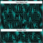 Custom Name and Number Authentic Baseball Jersey, Personalized Black Aqua 3D Pattern Design with Halftone Dots Personalized