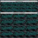 Personalized Black Aqua 3D Baseball Jersey with Slant Lines Design Personalized Black Aqua 3D Slant Lines Baseball Jersey