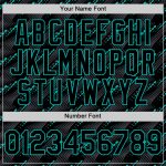 Personalized Black Aqua 3D Baseball Jersey with Slant Lines Design Personalized Black Aqua 3D Slant Lines Baseball Jersey