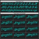 Personalized Baseball Jersey with Custom Name & Number - Black Aqua-Pink 3D Pattern Design Personalized Black Aqua-Pink 3D
