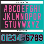 Custom Name Number Personalized Gradient Baseball Jersey Black Aqua Pink Personalized Black Aqua-Pink Authentic Gradient