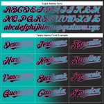 Custom Name Number Personalized Gradient Baseball Jersey Black Aqua Pink Personalized Black Aqua-Pink Authentic Gradient