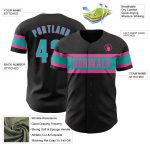 Personalized Black Aqua Pink Baseball Jersey for Men and Women - Custom Team Apparel Personalized Black Aqua-Pink Baseball