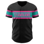 Personalized Black Aqua Pink Baseball Jersey for Men and Women - Custom Team Apparel Personalized Black Aqua-Pink Baseball