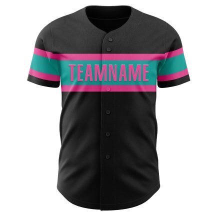 Personalized Black Aqua Pink Baseball Jersey for Men and Women - Custom Team Apparel Personalized Black Aqua-Pink Baseball