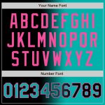 Custom Personalized Varsity Jacket with Name and Number - Black Aqua-Pink Gradient Bomber Full-Snap Fashion Team Jacket Personalized