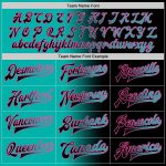 Custom Personalized Varsity Jacket with Name and Number - Black Aqua-Pink Gradient Bomber Full-Snap Fashion Team Jacket Personalized