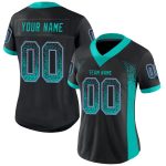 Personalized Aqua Pink Mesh Football Jersey for Drift Fashion, Custom Black Design Personalized Black Aqua-Pink Mesh Drift