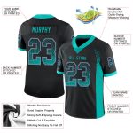 Custom Name Number Aqua-Pink Black Mesh Football Jersey Personalized Drift Fashion Team Gear Personalized Black Aqua-Pink