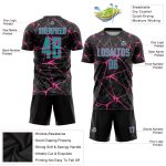 Custom Name Number Soccer Jersey Personalized Black Aqua-Pink Sublimation Team Uniform Personalized Black Aqua-Pink Sublimation