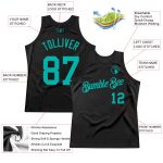 Custom Black Aqua Basketball Jersey - Personalized Throwback Sports Apparel Personalized Black Aqua Throwback Basketball