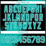 Custom Name and Number 3D Pattern Baseball Jersey - Black Aqua-White Abstract Brush Stroke Design Personalized Black Aqua-White