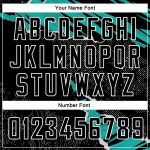 Custom Basketball Jersey with 3D Torn Paper Design - Personalized Black Aqua-White Team Name and Number Personalized Black