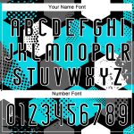 Personalized Black Aqua White Geometric Volleyball Uniform Jersey for Sublimation Personalized Black Aqua-White Geometric
