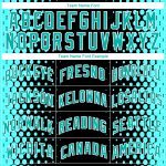 Personalized Black Aqua White Basketball Jersey - Halftone City Edition Personalized Black Aqua-White Halftone City Edition