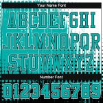 Personalized Round Neck Basketball Jersey Suit in Black Aqua-White, Sublimation Design, Mens Womens Sportswear Personalized