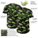 Personalized Black Green 3D Crocodile Tropical Hawaii Palm Trees Baseball Jersey Personalized Black Aurora Green 3D Crocodile
