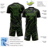Personalized Black Green Lightning Soccer Jersey - Sublimation Uniform Personalized Black Aurora Green Lightning Sublimation
