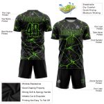 Personalized Sublimation Soccer Jersey - Black Aurora Green Uniform Personalized Black Aurora Green Sublimation Soccer Uniform