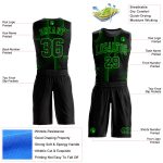 Personalized Black Aurora Green Basketball Jersey Round Neck Sublimation Suit Personalized Black Aurora Green Tracks Round
