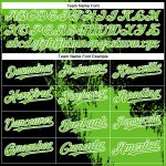 Personalized Unisex Softball Jersey in Black Aurora Green-White 3D Abstract Brush Stroke Design, Two-Button Style Personalized