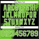 Personalized Unisex Softball Jersey in Black Aurora Green-White 3D Abstract Brush Stroke Design, Two-Button Style Personalized