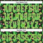 Personalized 3D Cactus Festival Baseball Jersey - Black Aurora Green-White Design, Size 2 Personalized Black Aurora Green-White