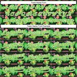 Personalized 3D Cactus Festival Baseball Jersey - Black Aurora Green-White Design, Size 2 Personalized Black Aurora Green-White