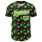 Custom Black Aurora Cactus Festival 3D Pattern Baseball Jersey - Unique Green-White Design Personalized Black Aurora Green-White