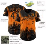Personalized Black Bay Orange 3D Abstract Splatter Grunge Art for Baseball Jersey Personalized Black Bay Orange 3D Abstract