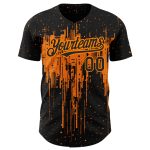 Personalized Black Bay Orange 3D Dripping Splatter Art Jersey for Baseball Fans Personalized Black Bay Orange 3D Dripping