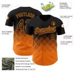 Custom 3D Gradient Orange Black Bay Square Baseball Jersey - Personalized Sports Apparel Personalized Black Bay Orange 3D