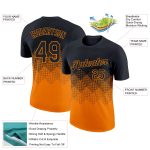 Personalized Black Bay 3D Gradient Orange Performance T-Shirt in Square Shapes Personalized Black Bay Orange 3D Gradient