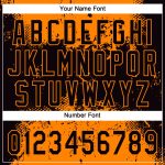 Custom Name and Number Unisex Softball Jersey - Personalized Black Bay Orange 3D Pattern Abstract Splatter Grunge Art Personalized