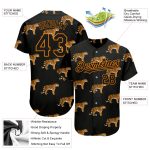 Custom Name and Number Baseball Jersey - Personalized Black Bay Orange Tiger 3D Pattern Design Personalized Black Bay Orange